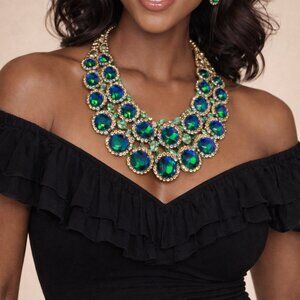 Blue and Green Statement Necklace